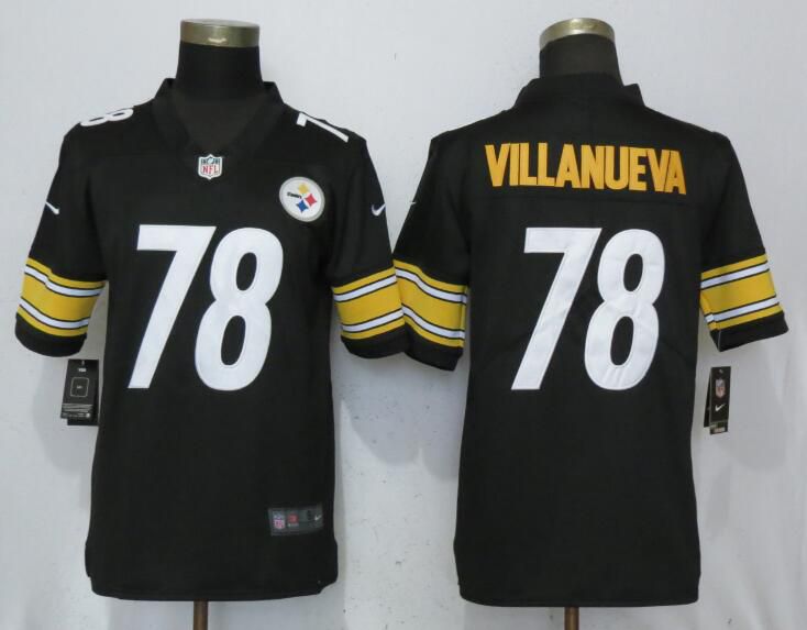 Men Pittsburgh Steelers 78 Villanueva Black Nike Vapor Untouchable Limited Player NFL Jerseys